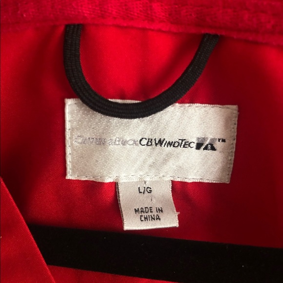 RED AND BLACK CUTTER & BUCK WINDTEC ACTIVE V-NECK WINDSHIRT - Picture 3 of 7